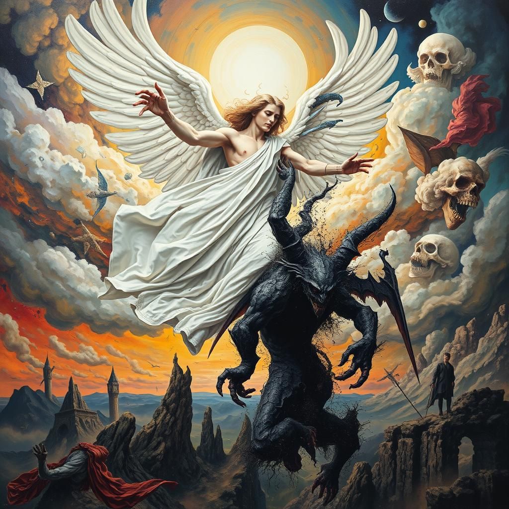 God and Satan Fall: Heavy Metal Album Art