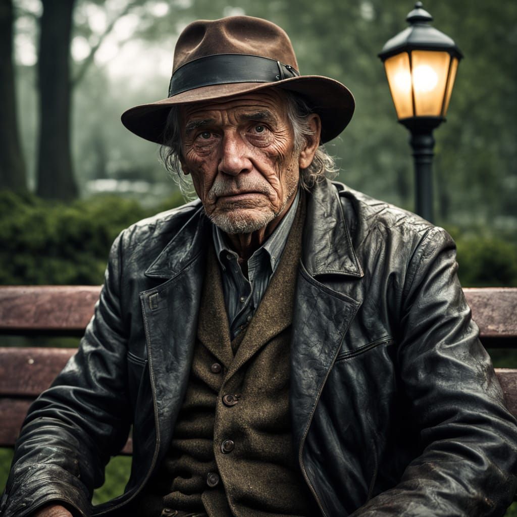 Weathered Gentleman on a Rainy Day