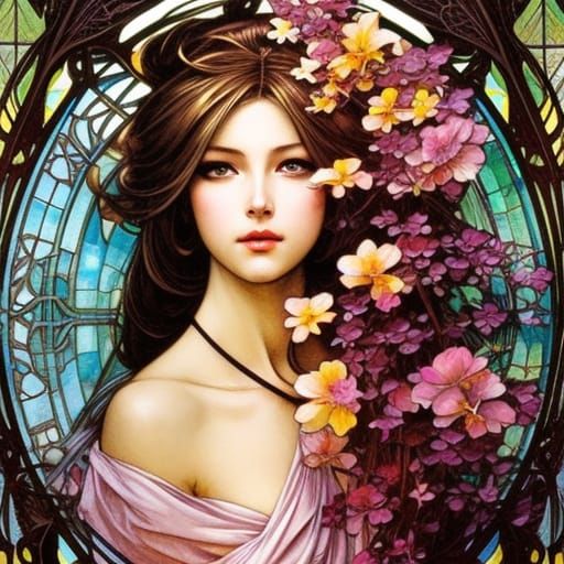 Elegant Art Nouveau Illustration in Classic Style