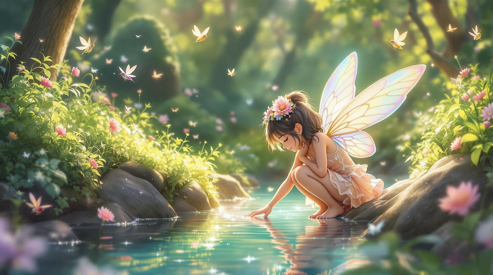 Whimsical Fairy in Enchanted Japanese Forest