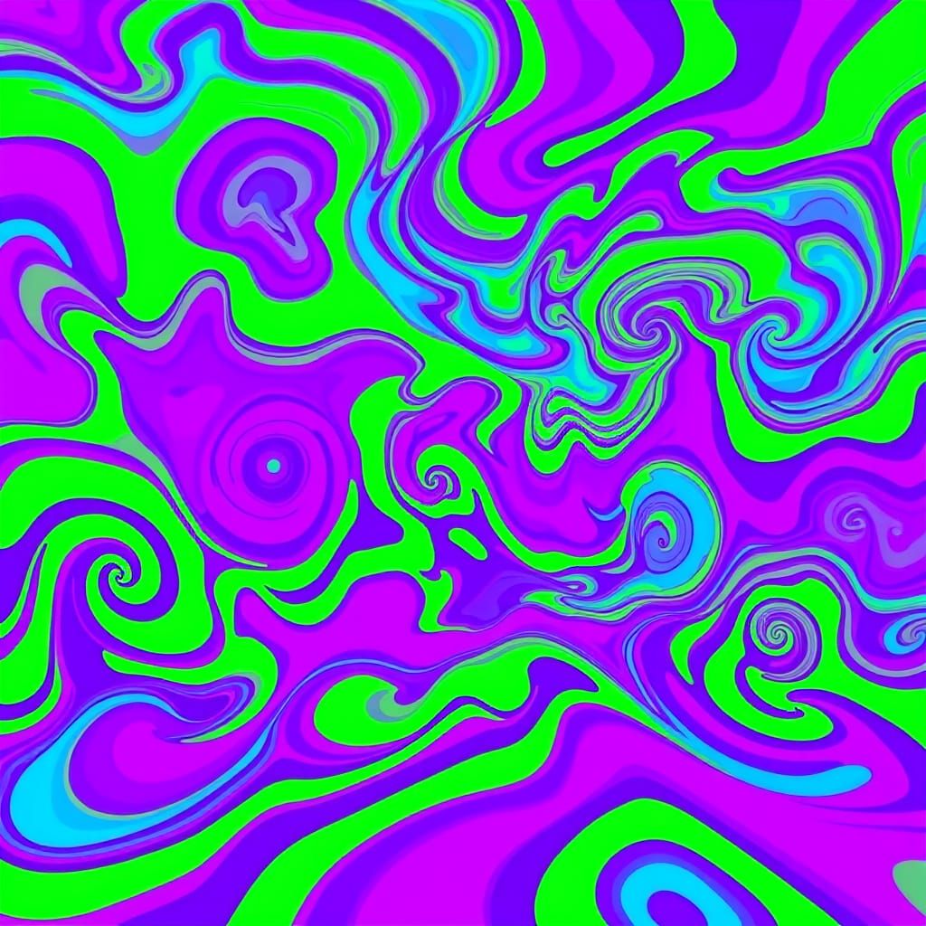 Psychedelic Artwork of Swirling Patterns and Optical Illusio...