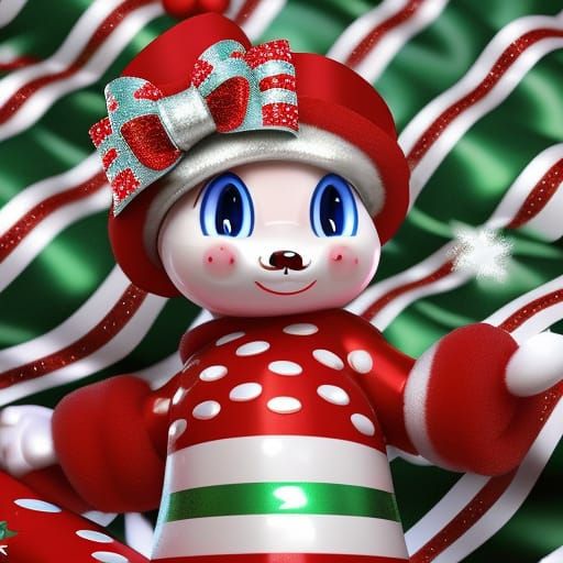 Adorable Candy Cane Character Design with Sprinkles