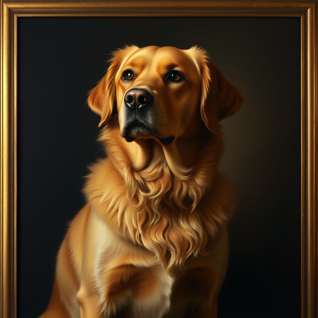 Regal Canine Portrait in Baroque Style