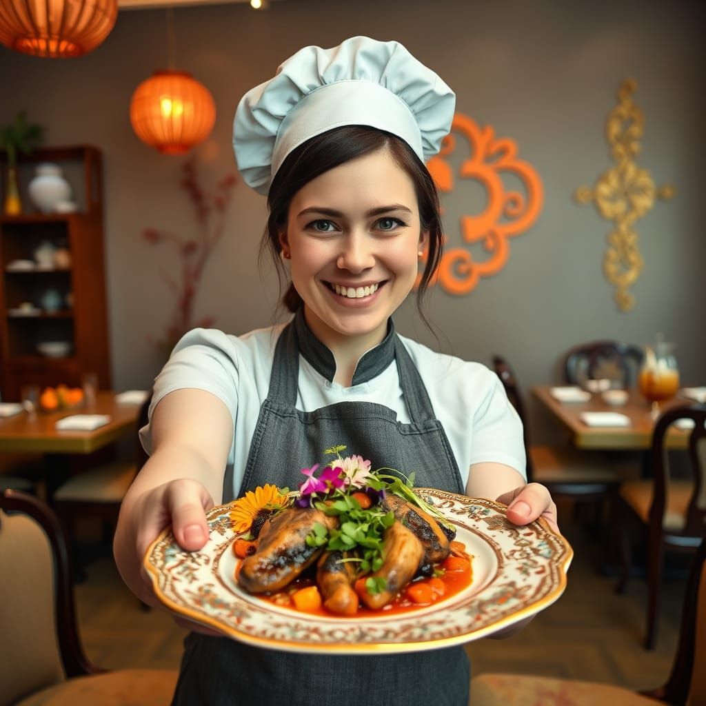 Futuristic Chef Presents Whimsical Culinary Creations in Neo...