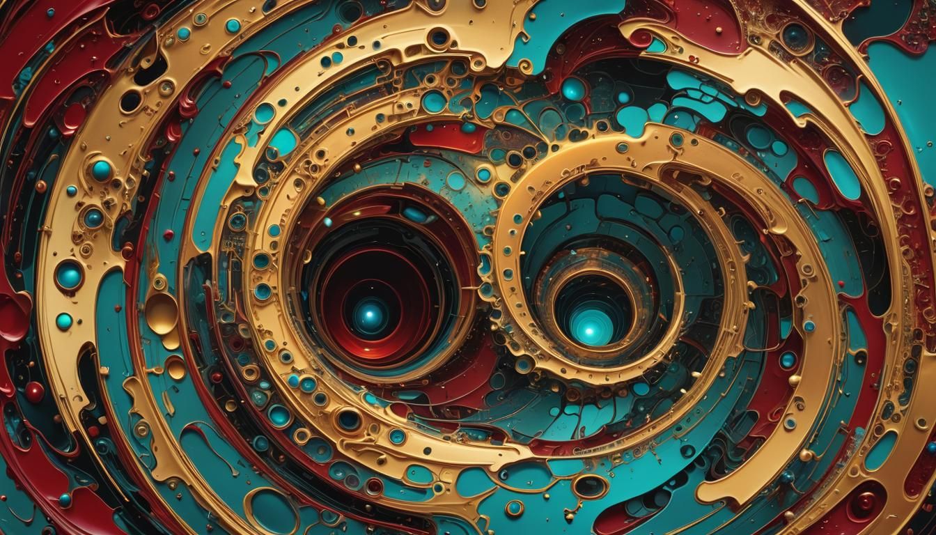 Surreal Fractal Tunnel in Digital Abstract Expressionism