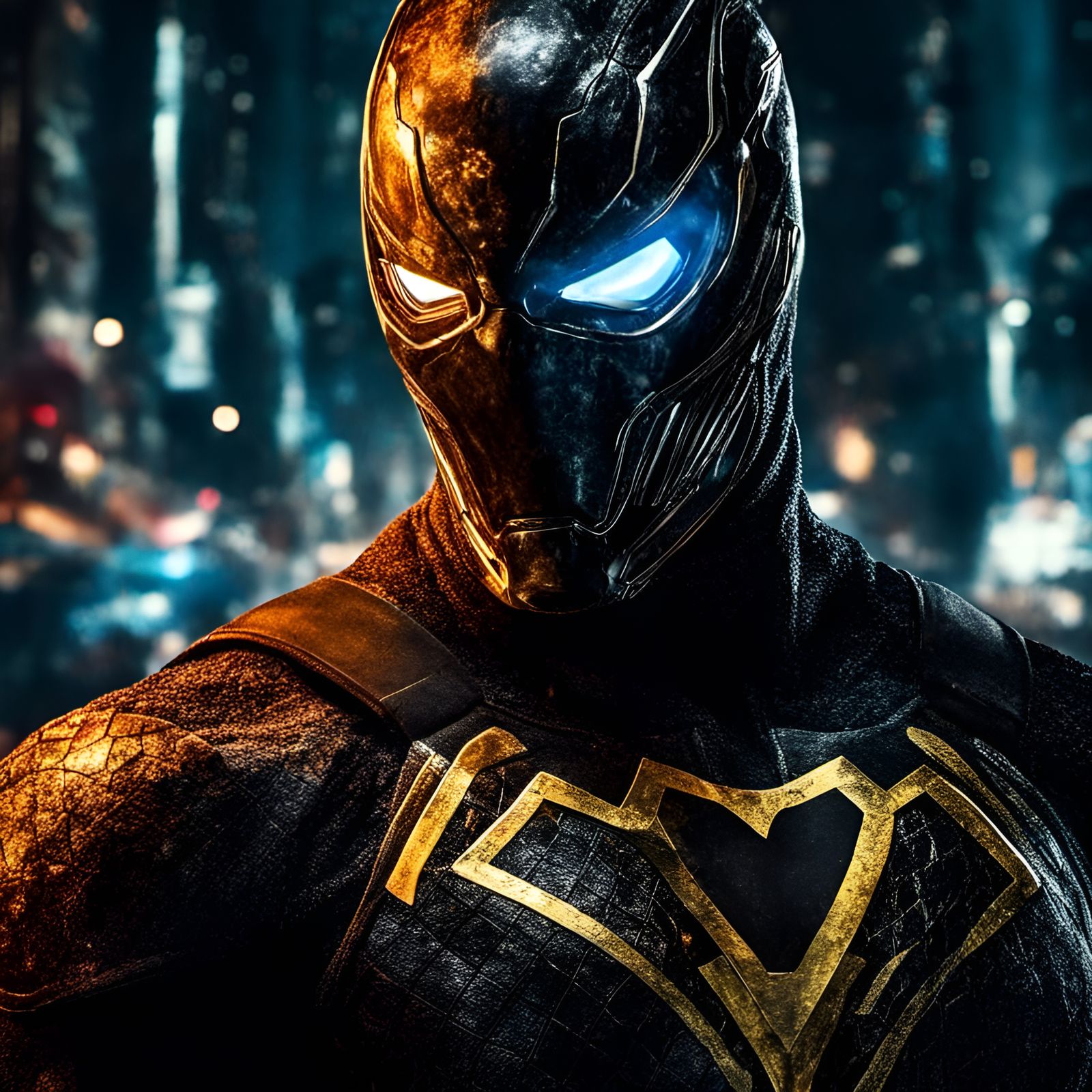 Male Superhero Portrait with Plasma Effects