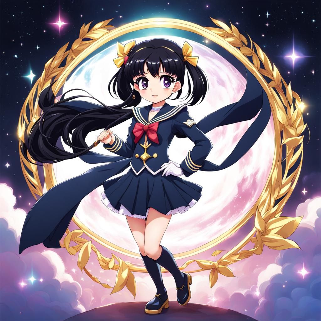 Chibi Magical Girl in Sailor Senshi Outfit