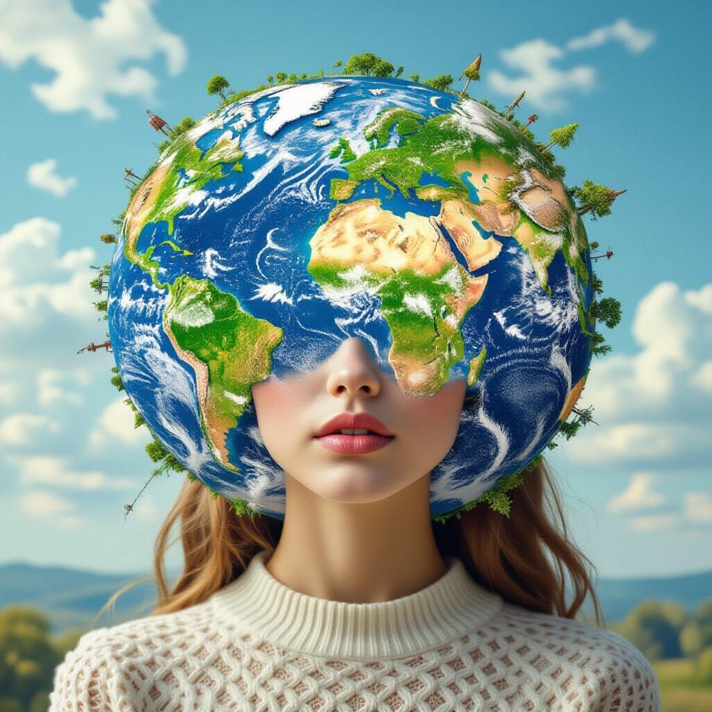 Stunning Woman in Surreal World: Ultra-Detailed Art