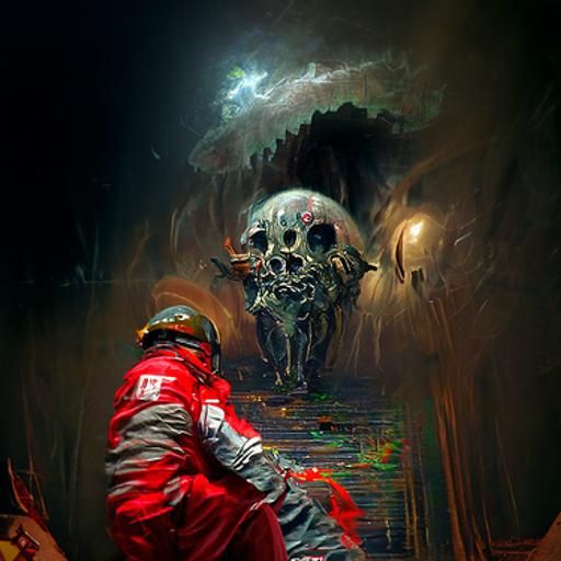 Astronaut's Cyberpunk Descent into a Hellscape