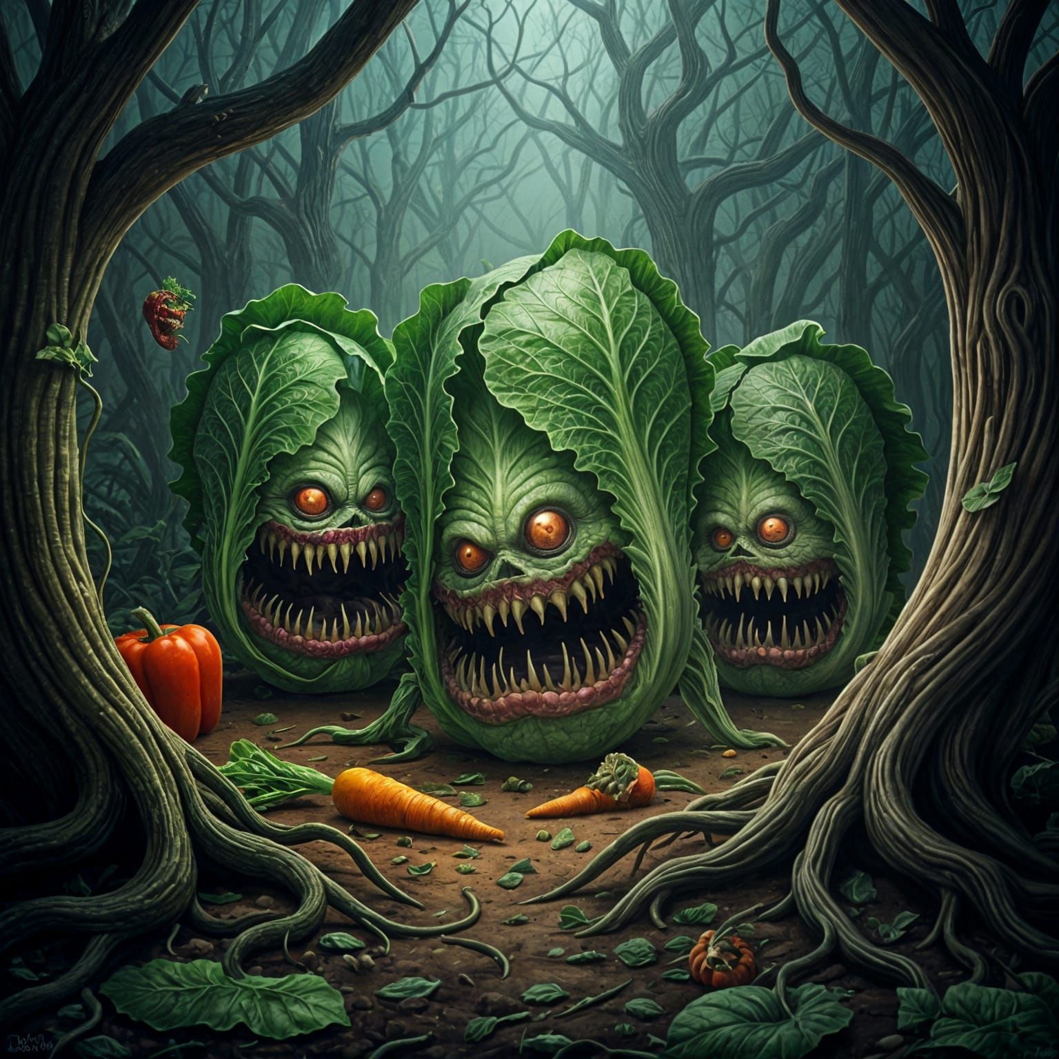 Lettuce Zombie Garden Apocalypse: Darkly Comic Surrealism