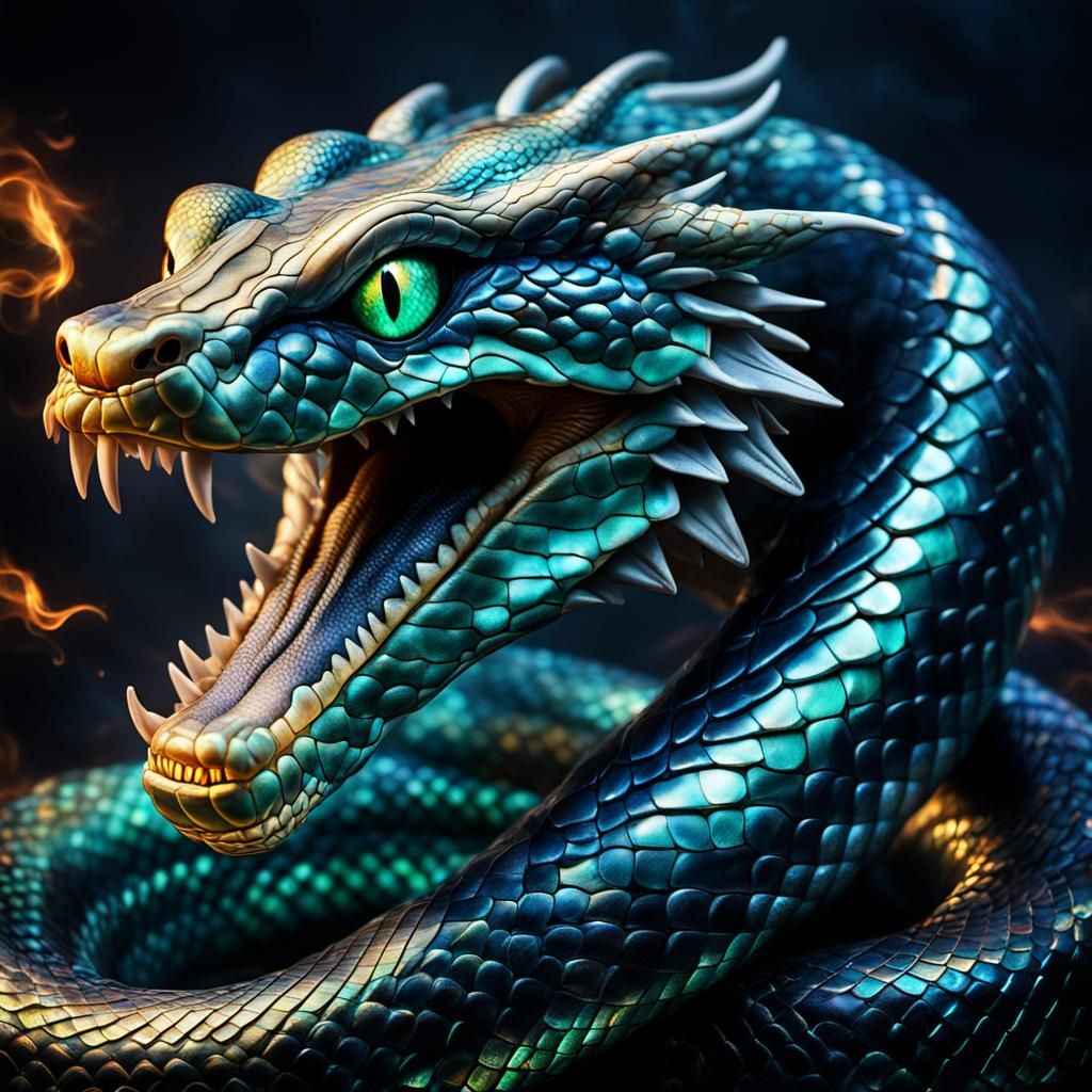 Majestic Serpent Displaying Deadly Fangs