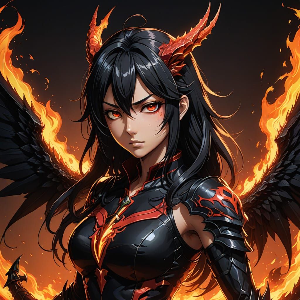 Majestic Demon Girl Embodies Anime Spirit