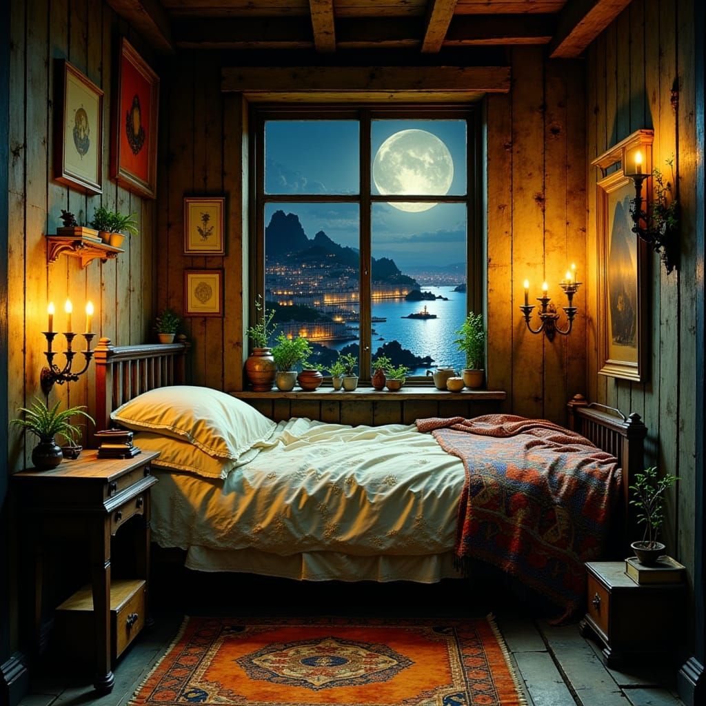 Vintage Harbour Apartment in Soft Candlelight