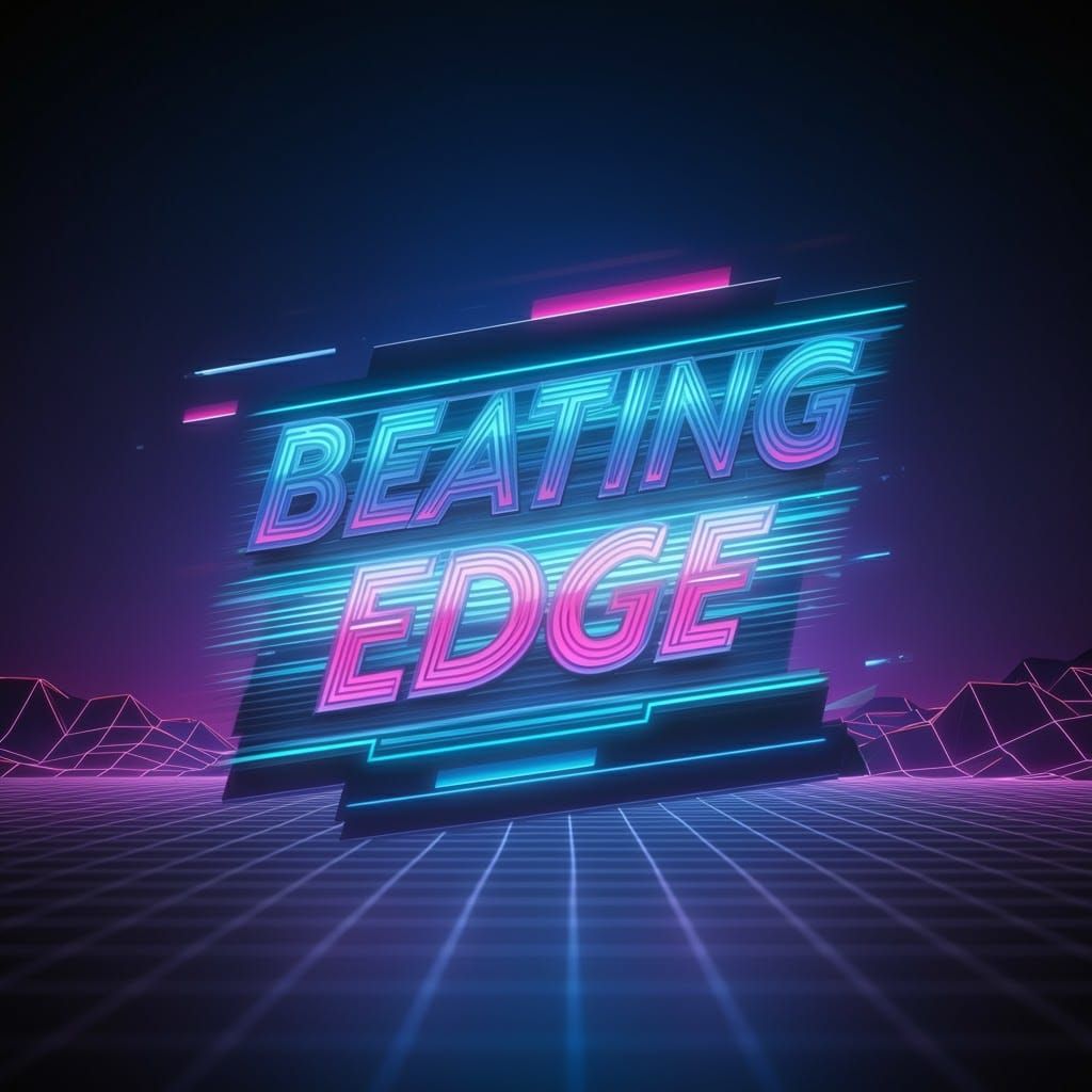 Retro-Futuristic Neon Sign 'Beating Edge'