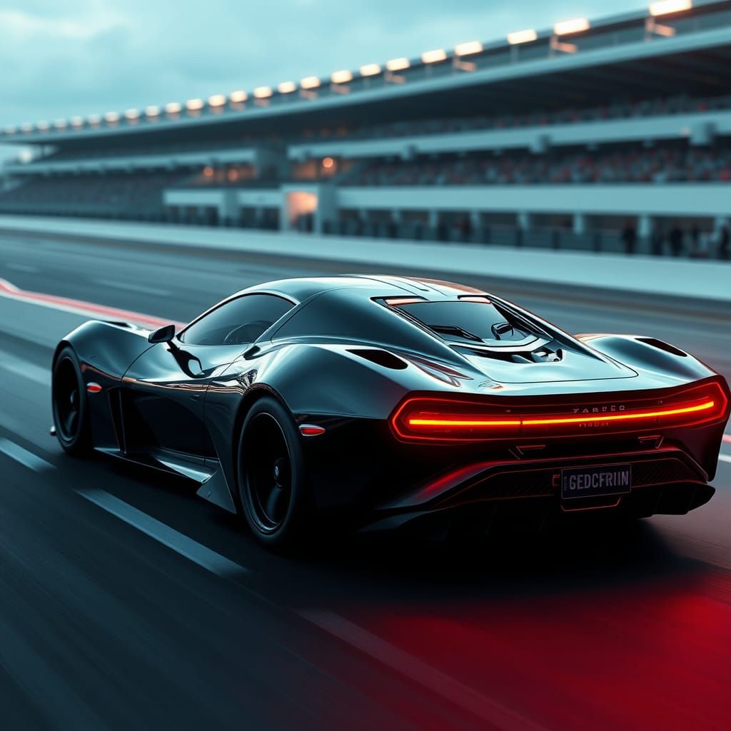 Futuristic Knight Rider Car with Neon Speed Lines