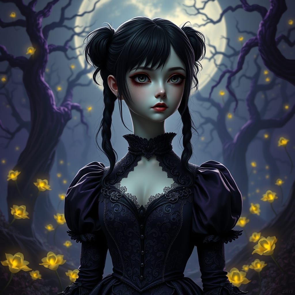 Alice in a Dark Fantasy Nightmare Portrait