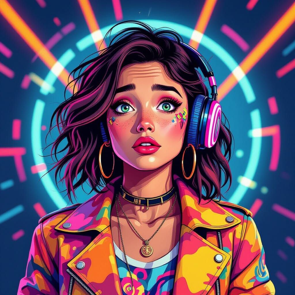 Overwhelmed Woman in Eclectic Ash Thorp Style