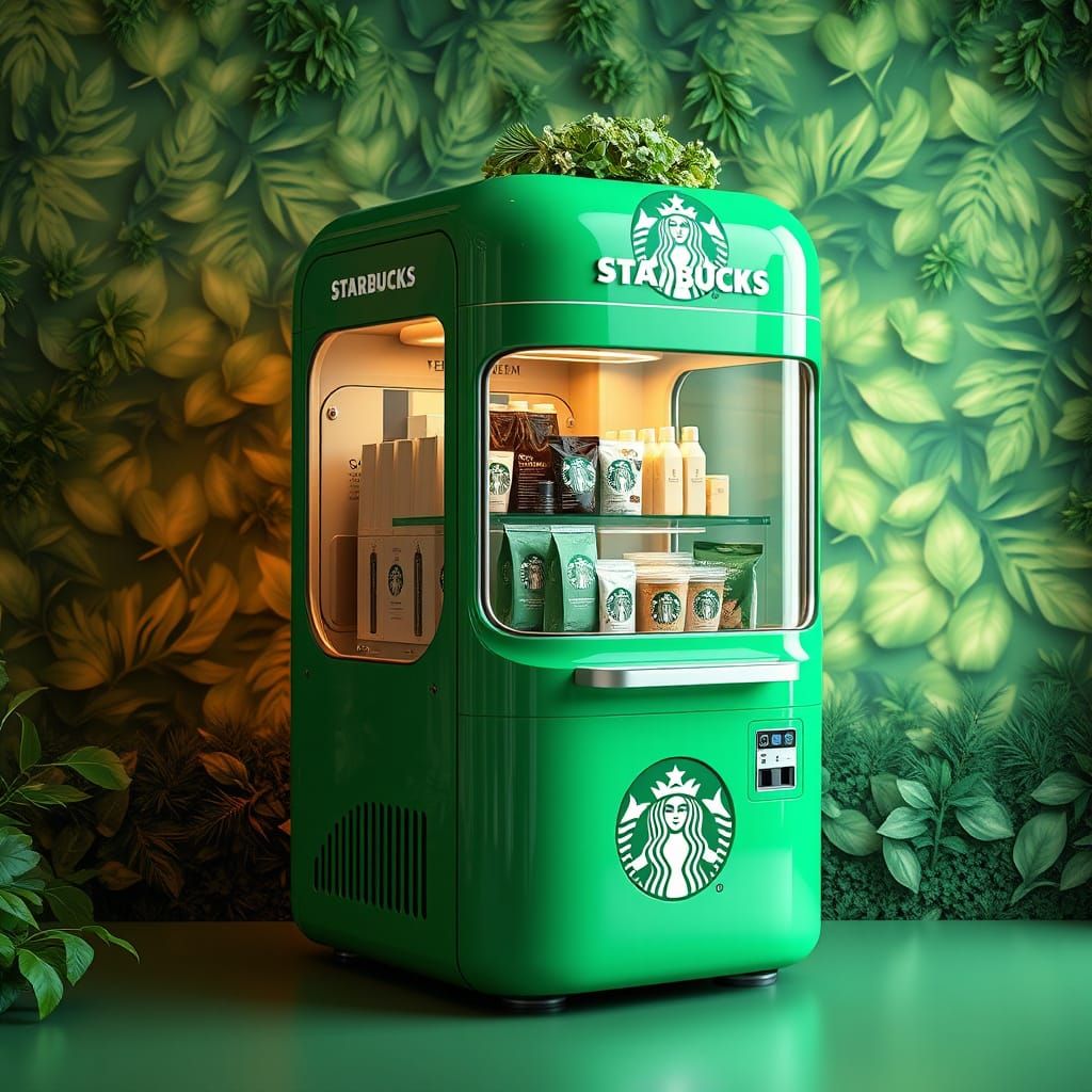 Sleek Futuristic Claw Machine in Vibrant Green Hues