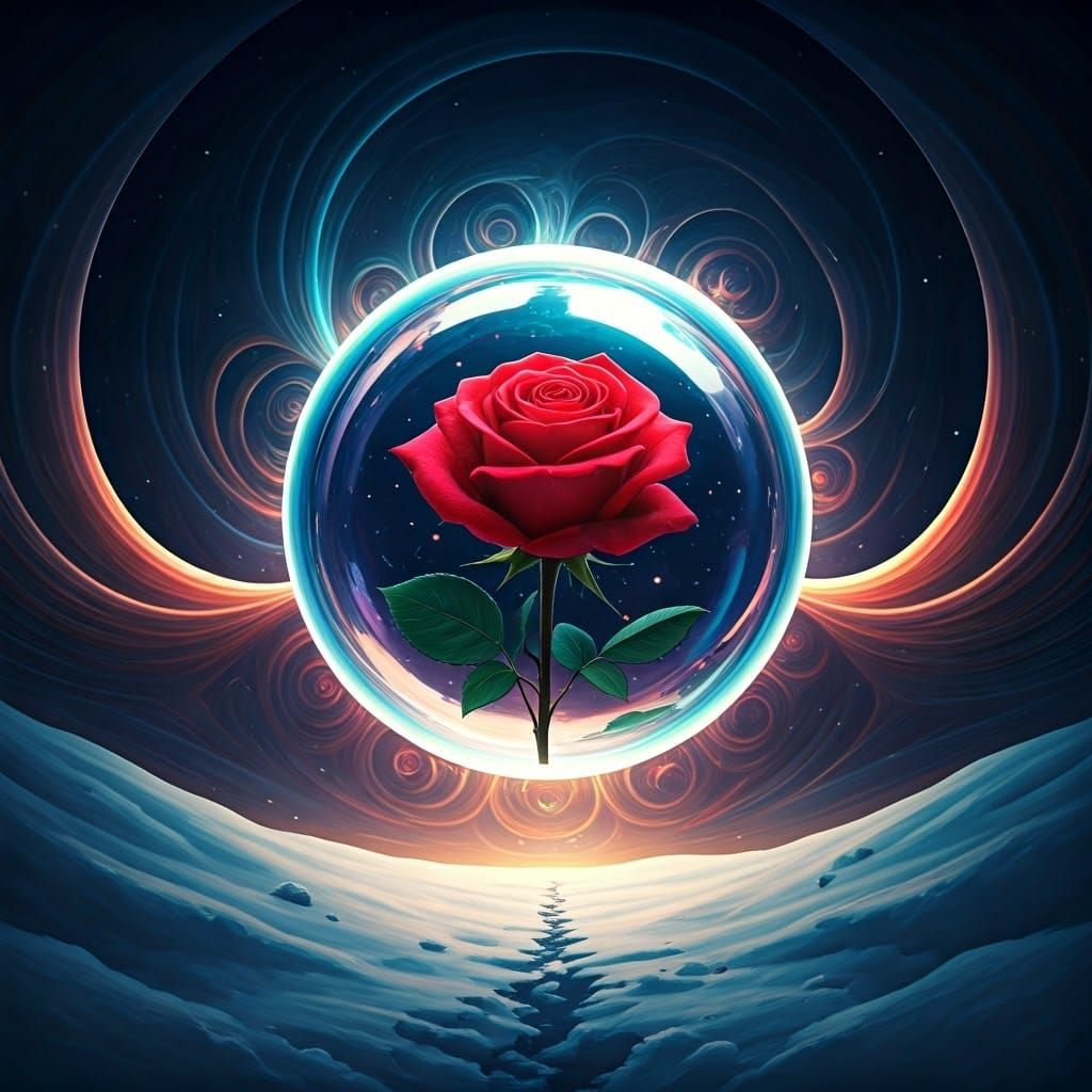 Floating Roses in Ethereal Glass Bubbles