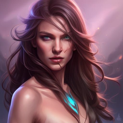 Intricate Portrait of a Brown-Haired Witch