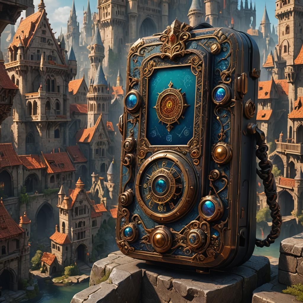 Medieval Phone: Detailed Matte Painting in Deep Color