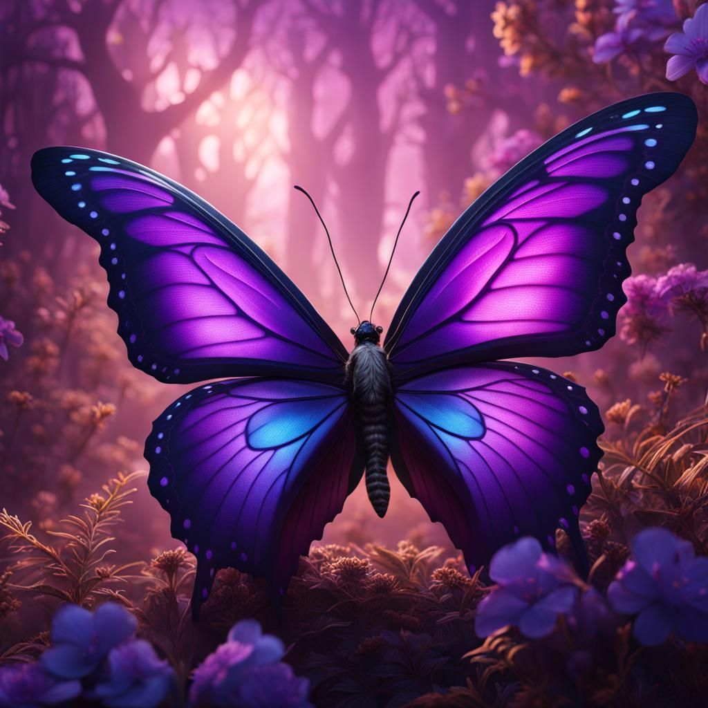 Purple Butterfly Matte Painting for Rett Syndrome Awareness