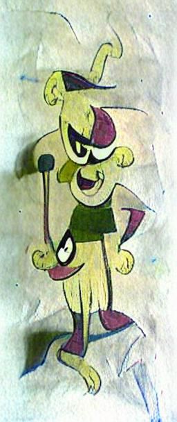 Cartoon Character in Abstract Expressionist Style