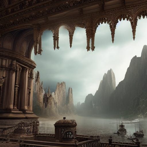 Epic Stone Figure Breaks Free: Digital Matte Painting
