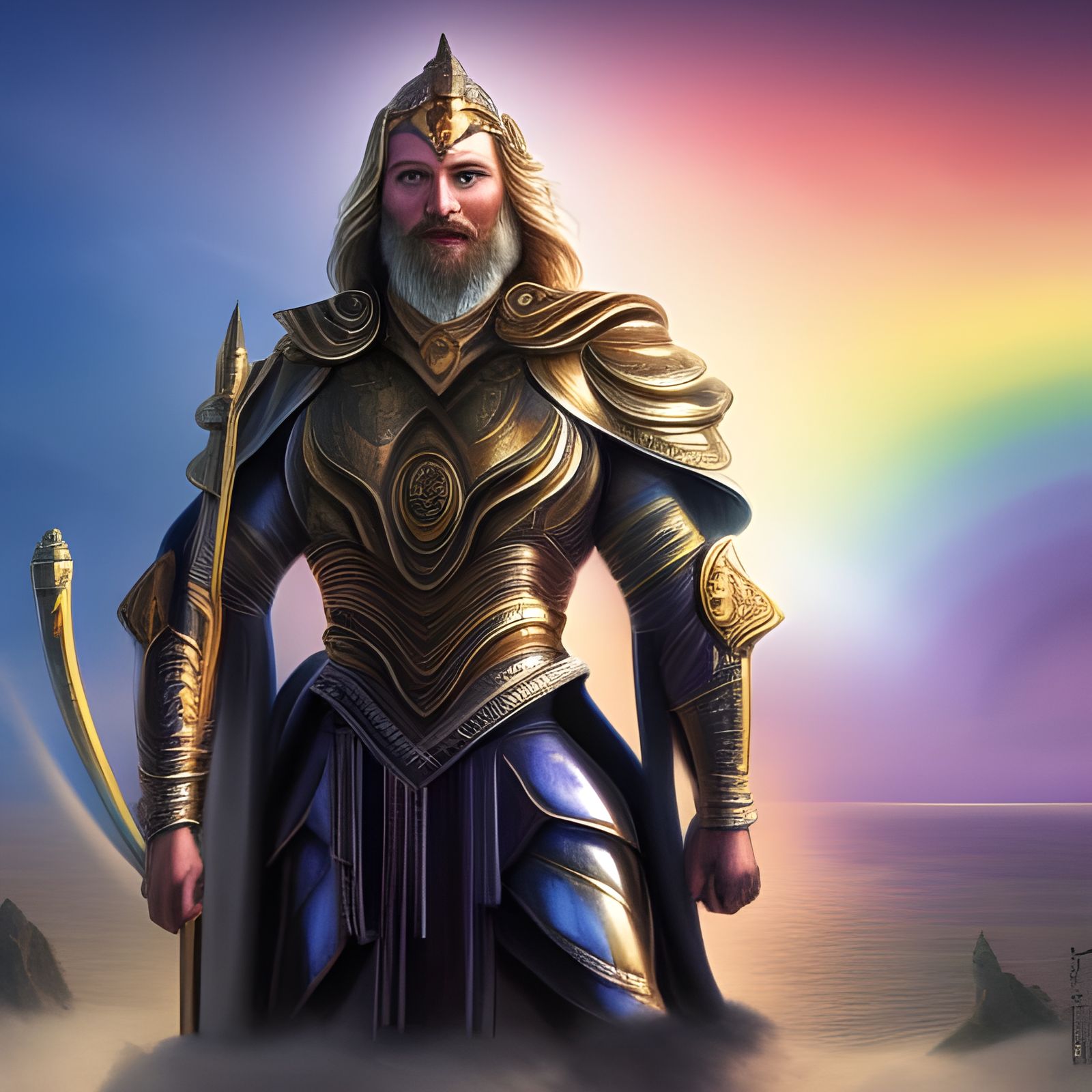 Heimdal Guarding Bifrost: Fantasy Concept Art