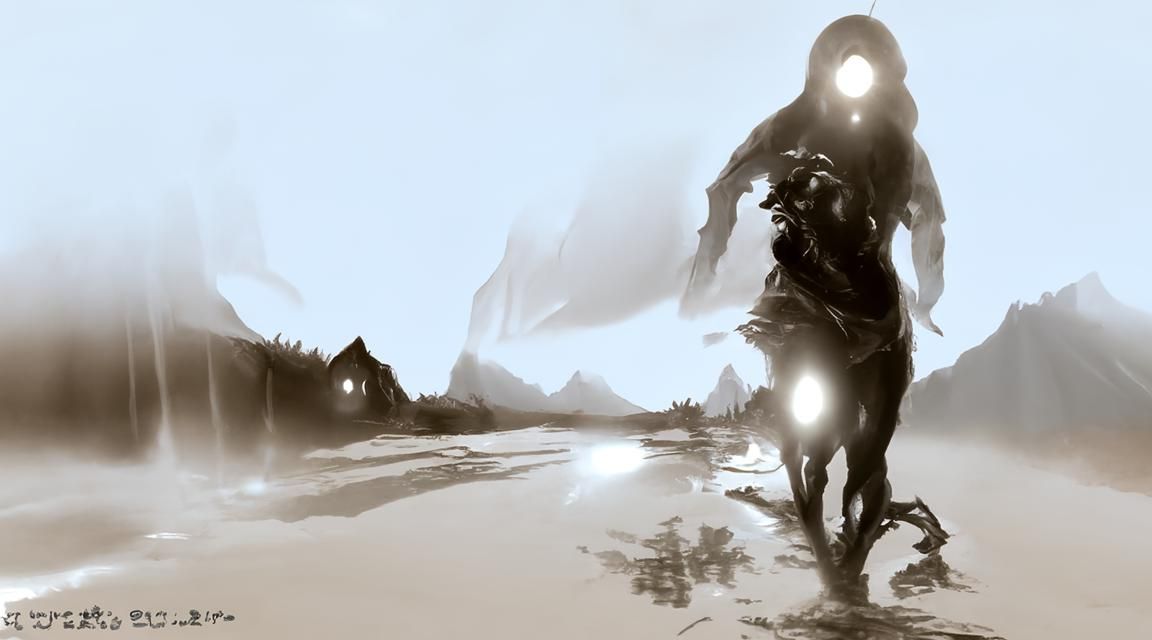 Monochromatic Enemy Rushes Forward: A Creepy Digital Illustr...