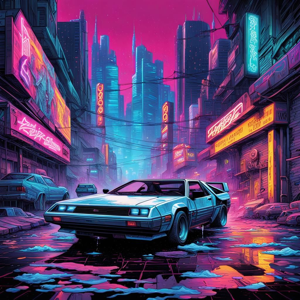 Vaporwave Album Cover Art in Graffiti Style
