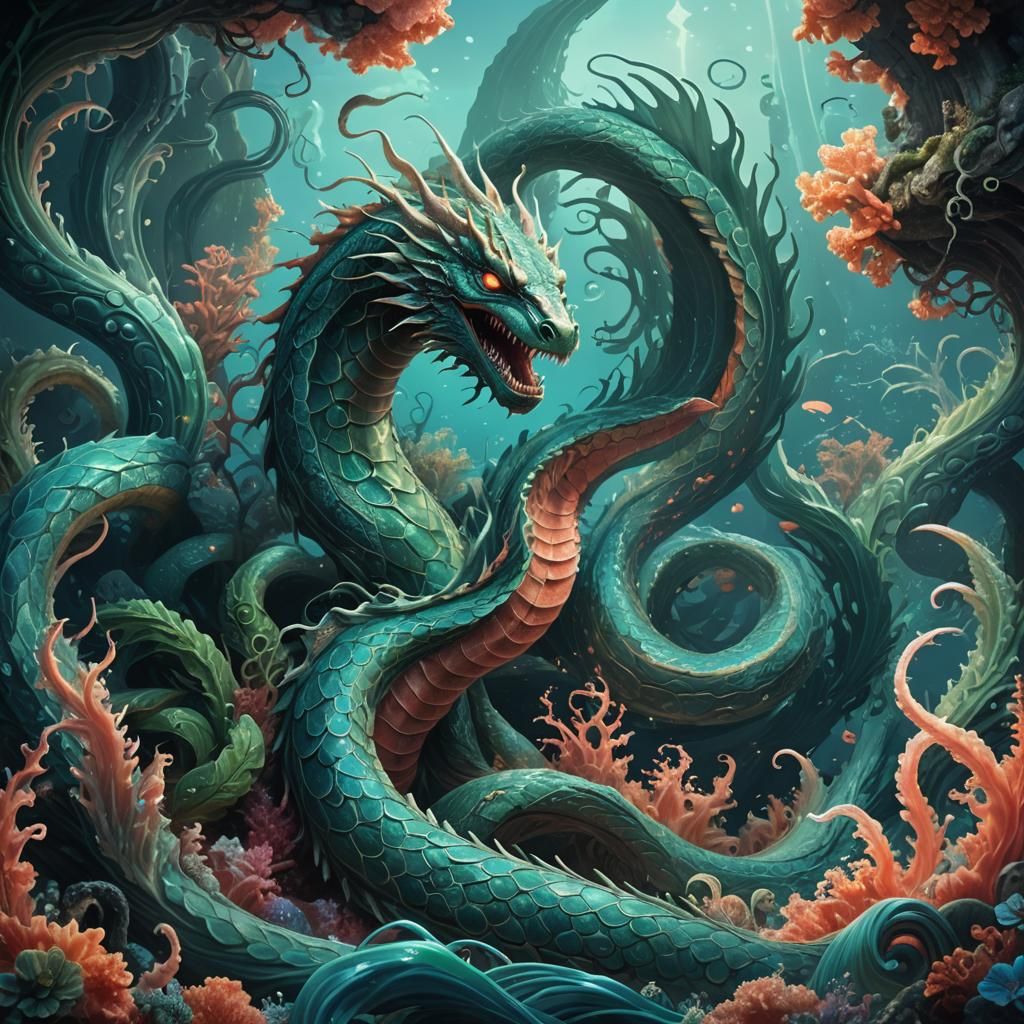 Giant Serpent Sea Monster Rises from Depths