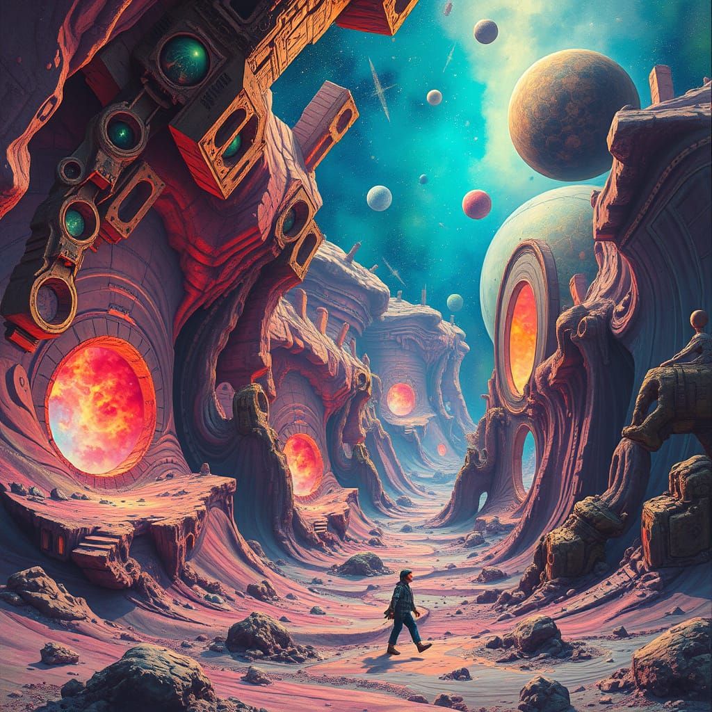 Surreal Cosmic Realm Explores Infinite Dimensions