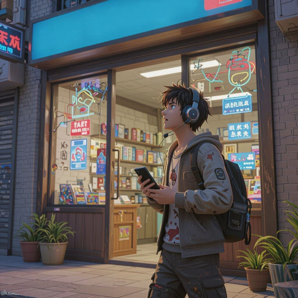 Hopeful Encounter at Nright Technologies: 3D Anime Art