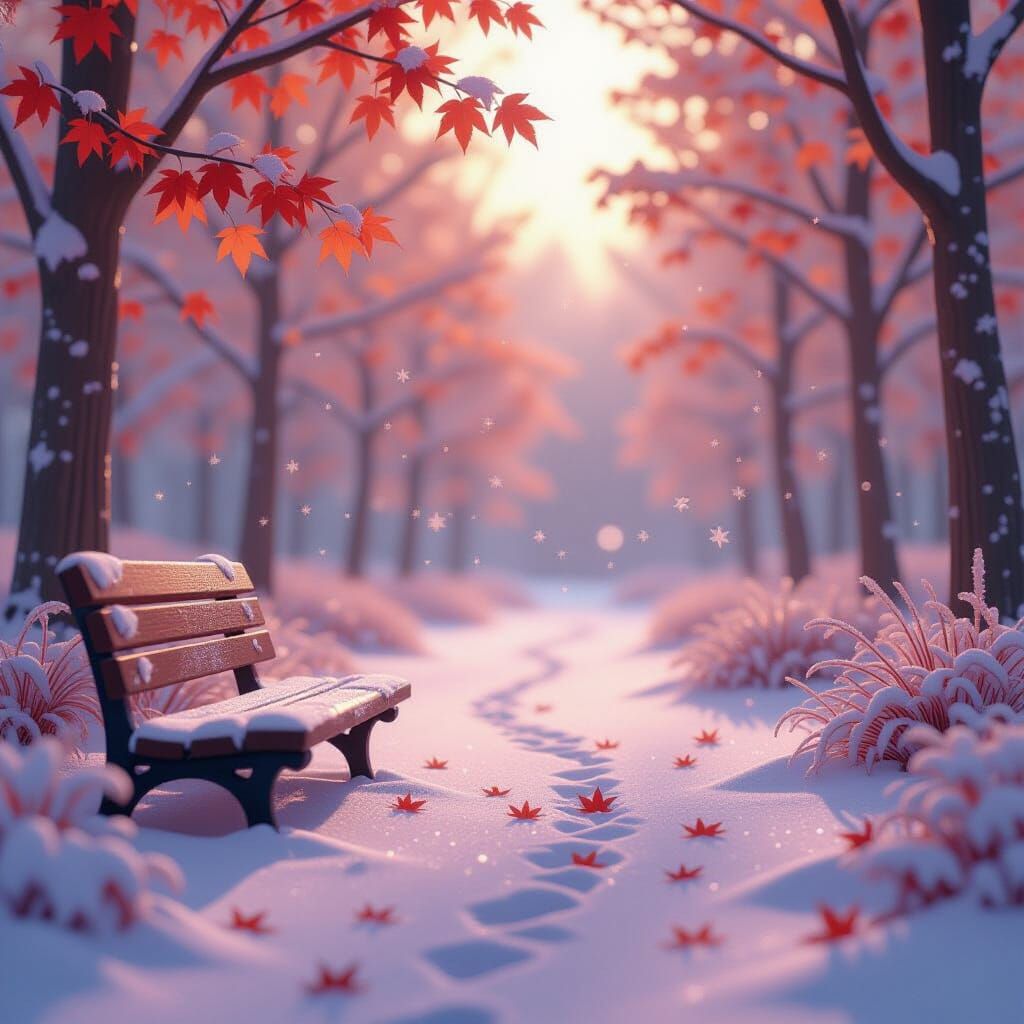 Autumn Transitions to Winter in Ethereal Soft Light