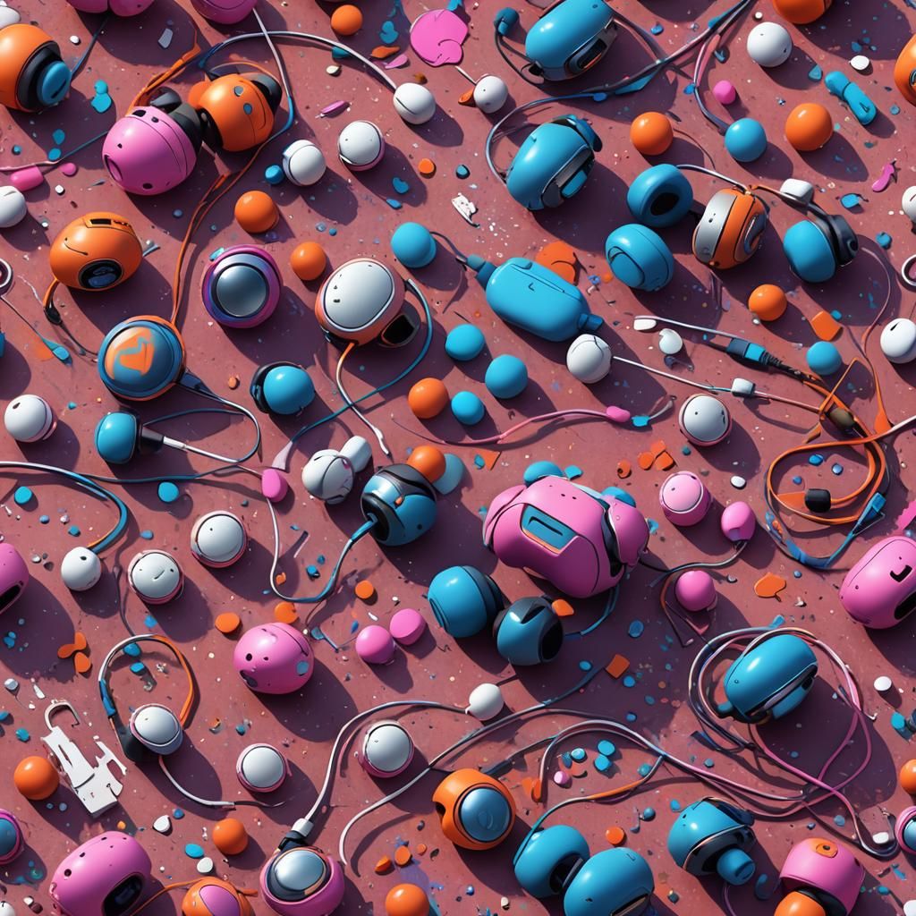 Arctic Monkeys Streetstyle with Earbuds in Vivid Colors