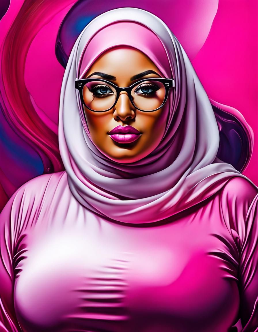 Surreal Alcohol Ink Portrait of Middle Eastern Woman