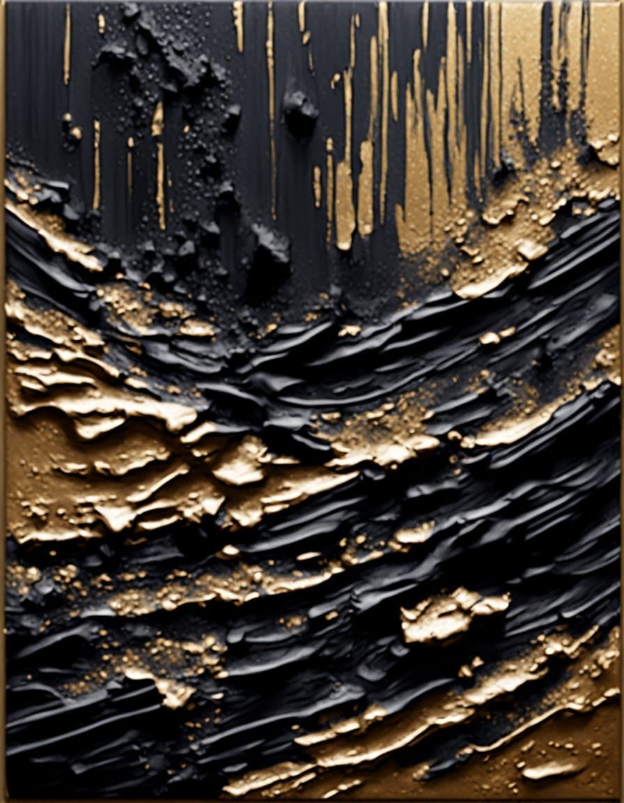 Earthy Textured Landscape in Impasto Painting Style