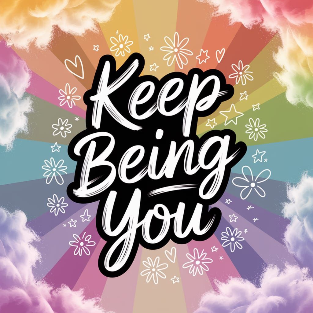 Dreamy Background with Pastel Clouds and Affirming Message