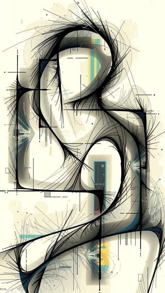 Abstract Biomechanical Form in Cyberpunk Style