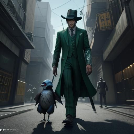 Kenku in Cyberpunk Street: 3D Game Cinematic