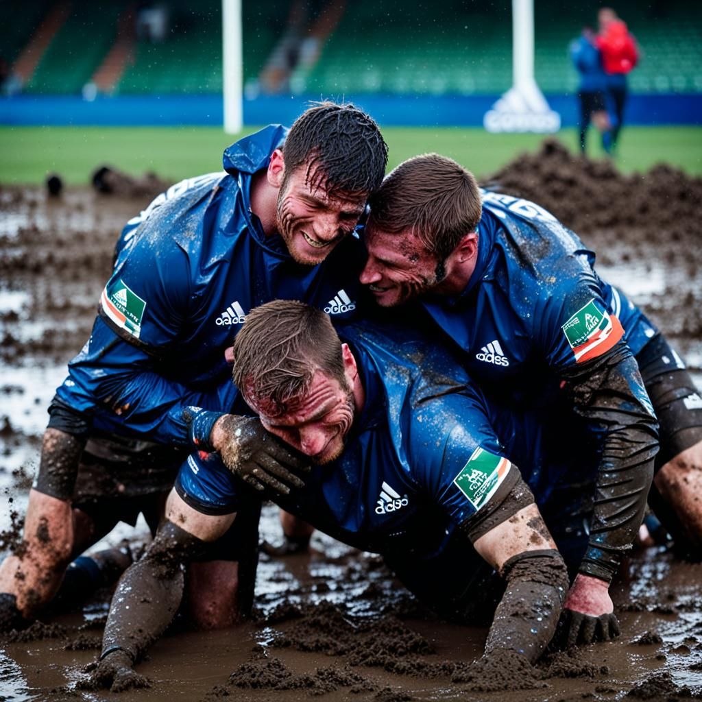 Rugby Players Embrace: a Professional Photography Shot