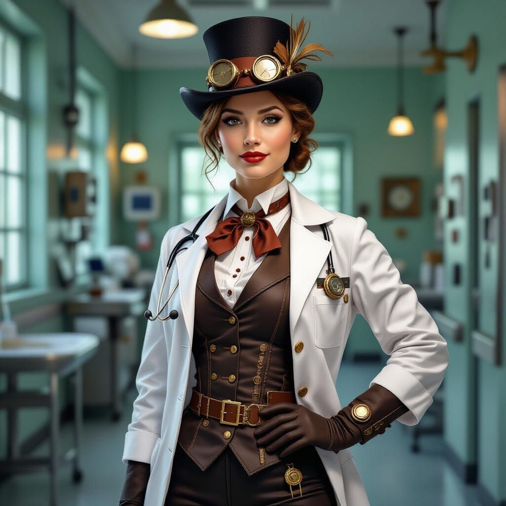 Steampunk Doctor in a Steampunk Hospital