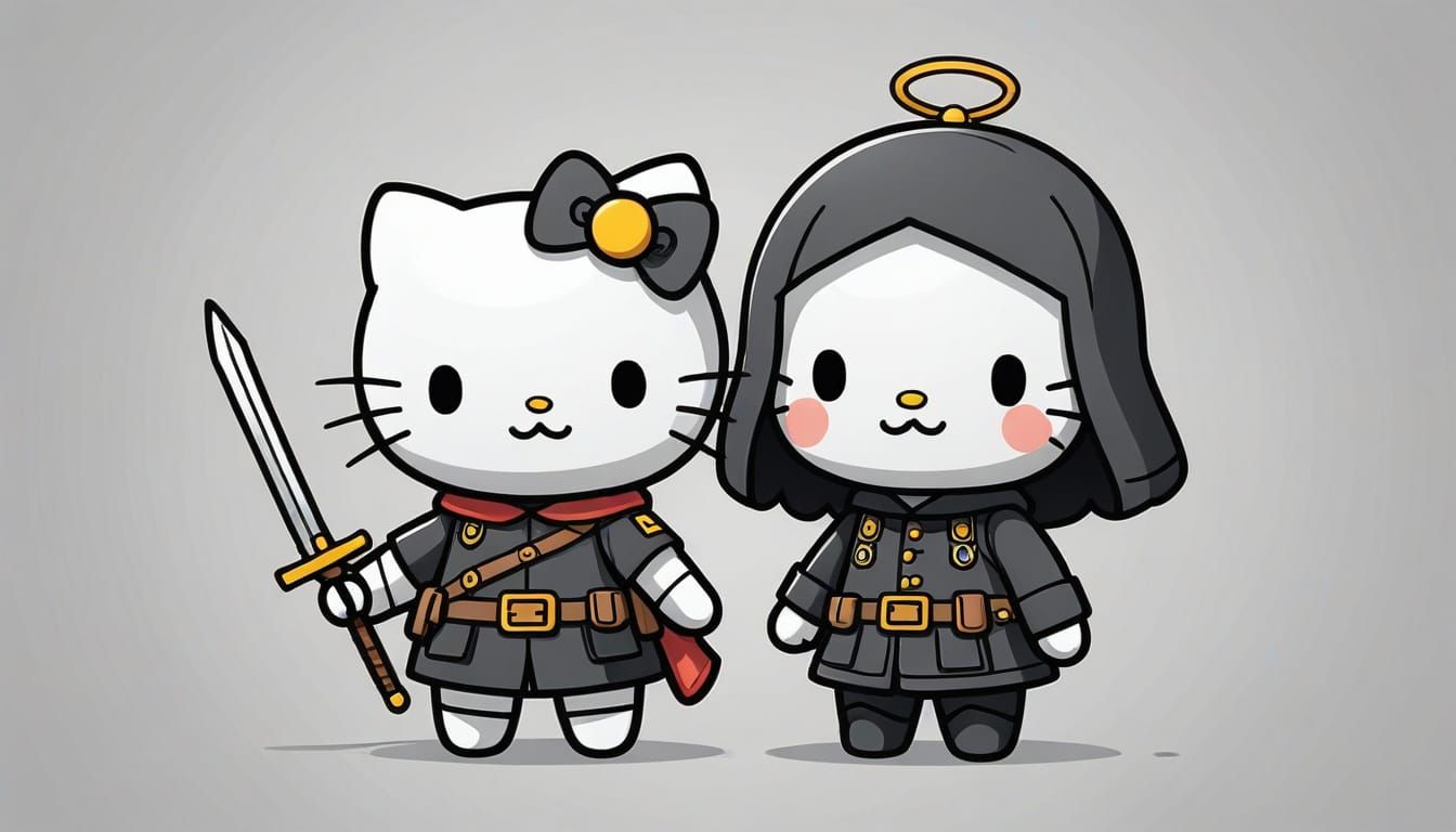 Whimsical Sanrio-Inspired Jesus Christ Being Whipped by a So...