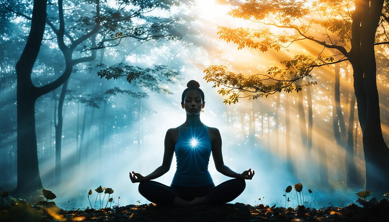 Meditative Woman: Four Seasons Double Exposure Photography