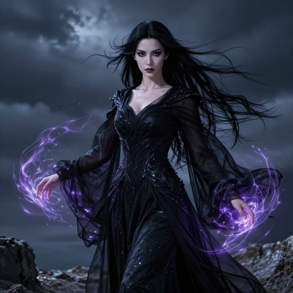 Lanfear Portrait: Stormy Cliffside Sorceress