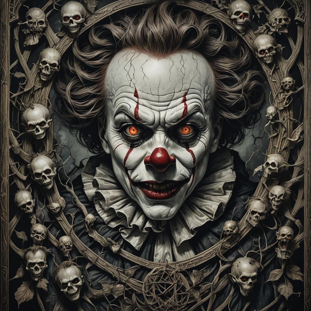 Creepy Samhain Figure Portrait in Witchcore Style