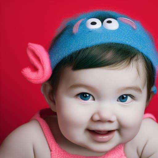 Charming Baby Monster Portrait with Bokeh Effect