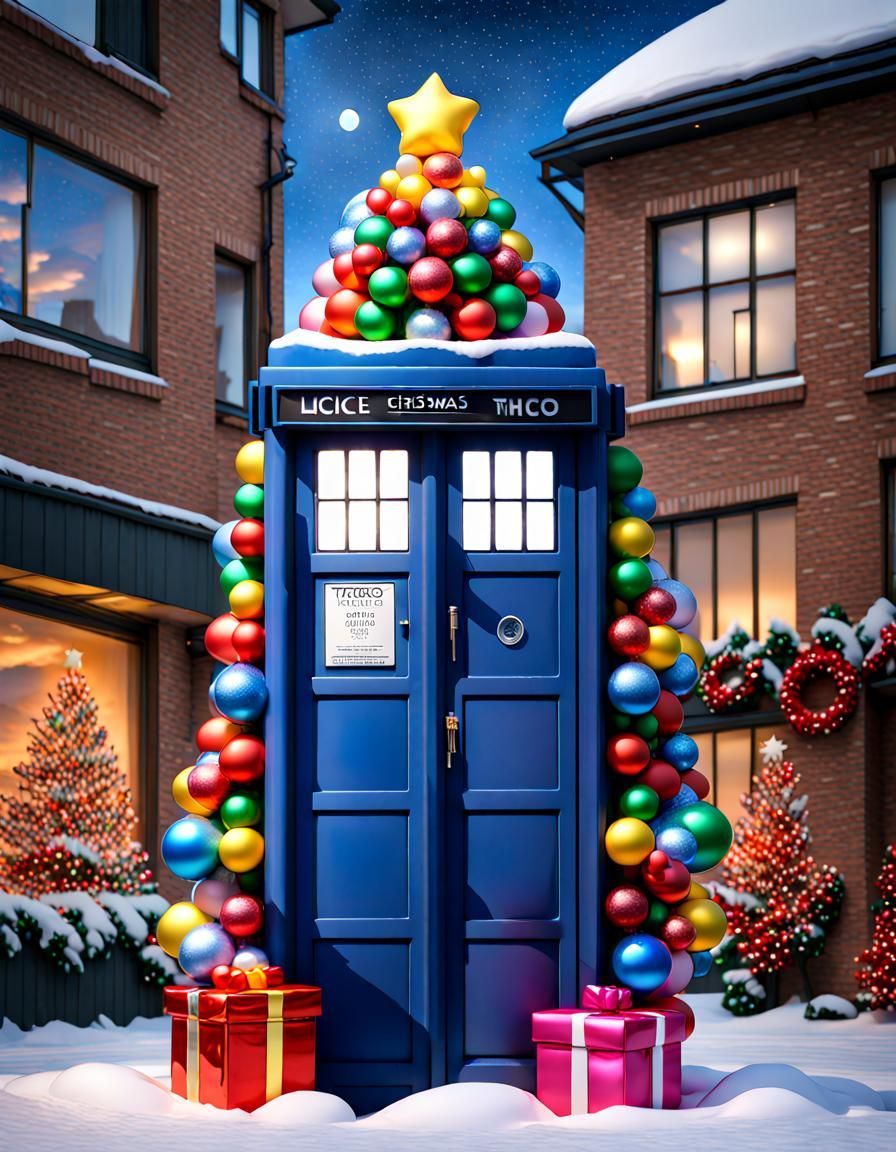 Festive Tardis Balloon Sculpture in Matsumoto Style