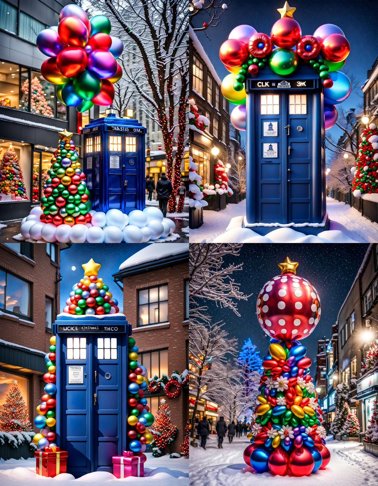 Festive Tardis Balloon Sculpture in Matsumoto Style